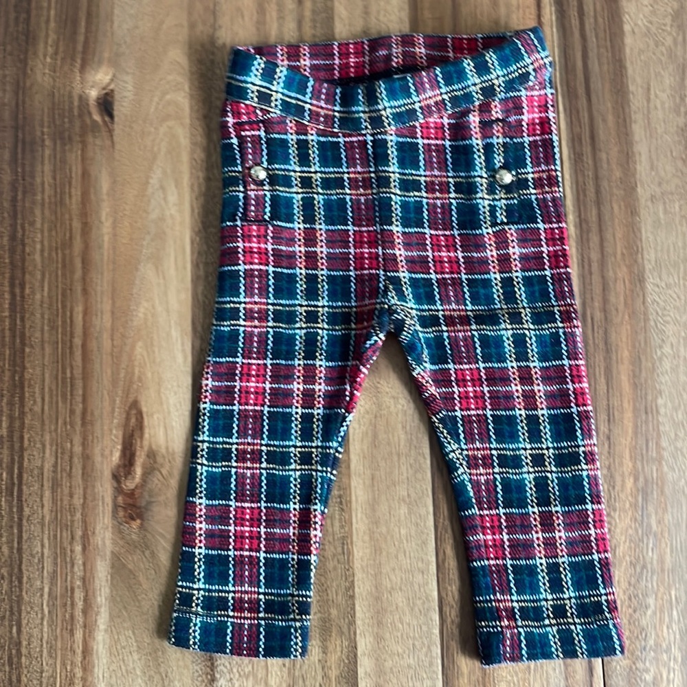 Janie and Jack Plaid Leggings 6-12 M